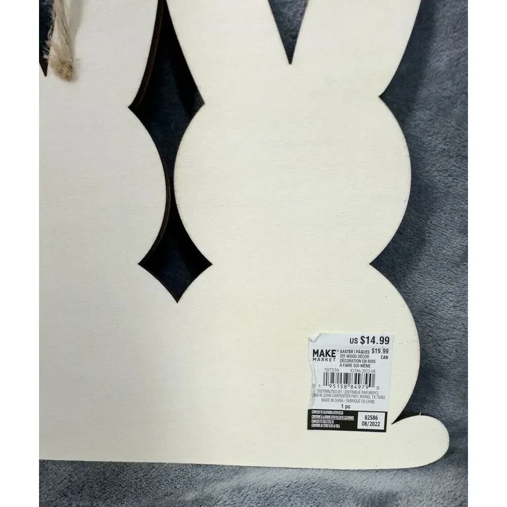 Easter Wooden Bunny Trio Cutout Unfinished Wood 15